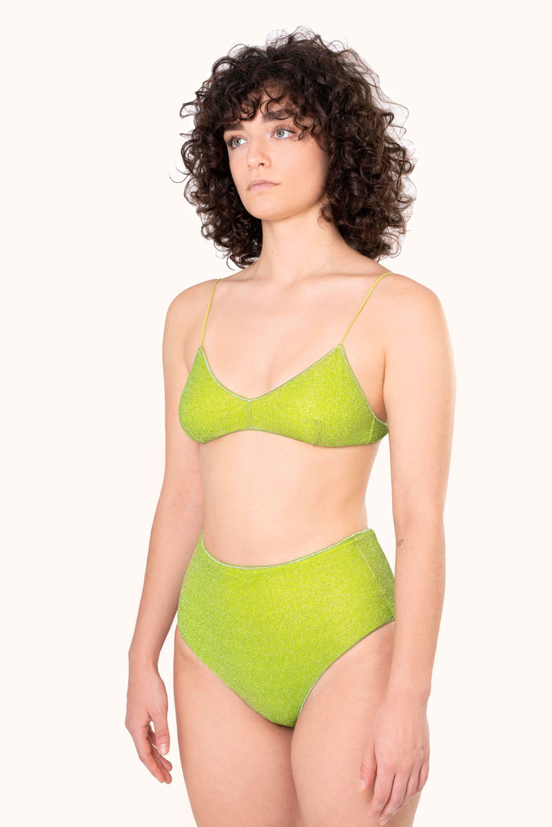 Lumière High-Waisted Bikini in Lime